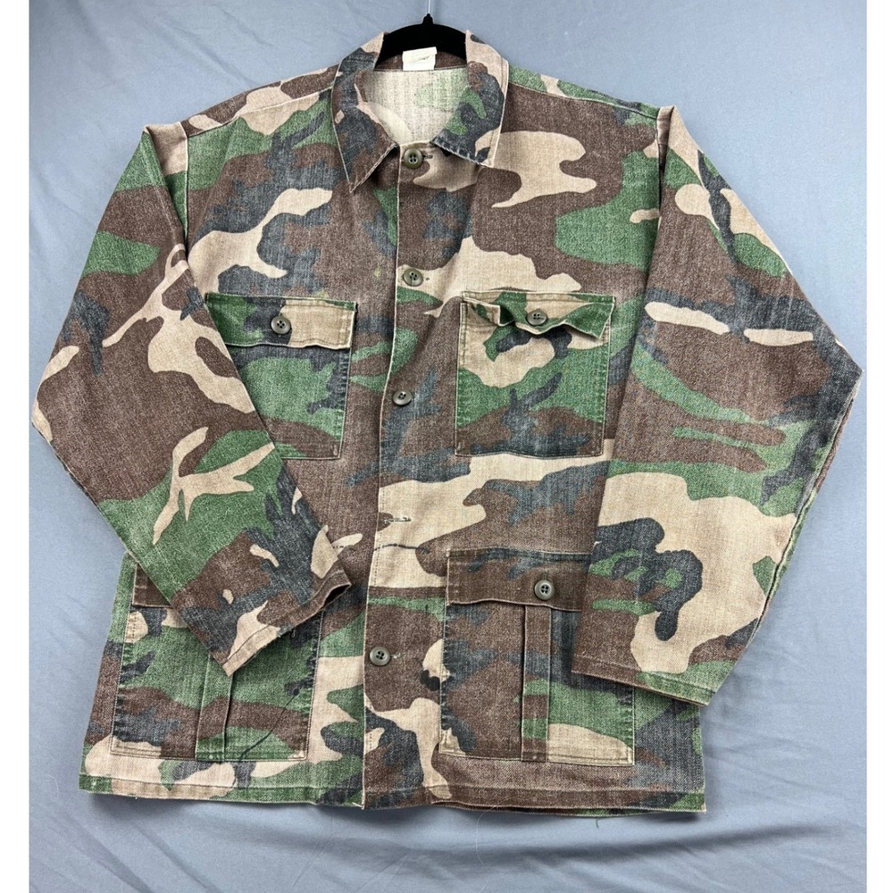 Prestige Apparel Jungle Fatigue Jacket Mens Large Camo Cotton HBT Green Fair